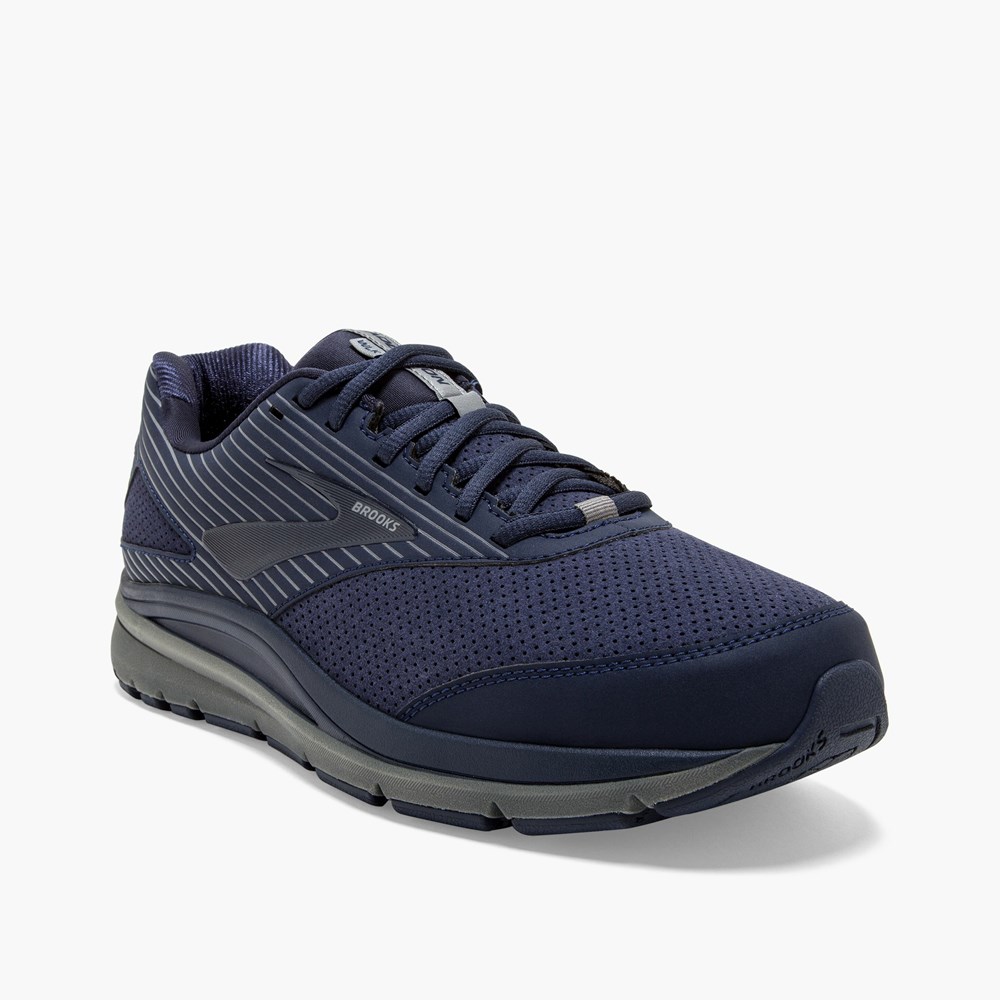 Chaussure de Marche Brooks Addiction Walker Suede Bleu Marine Bleu Marine Homme | AQZ-4104479